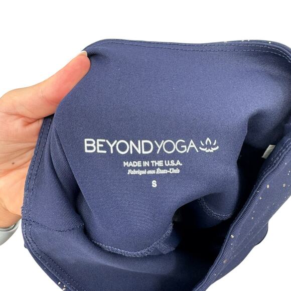 Beyond Yoga Navy & Metallic Gold High Waist Alloy Ombre Full Length Leggings - Picture 8 of 10